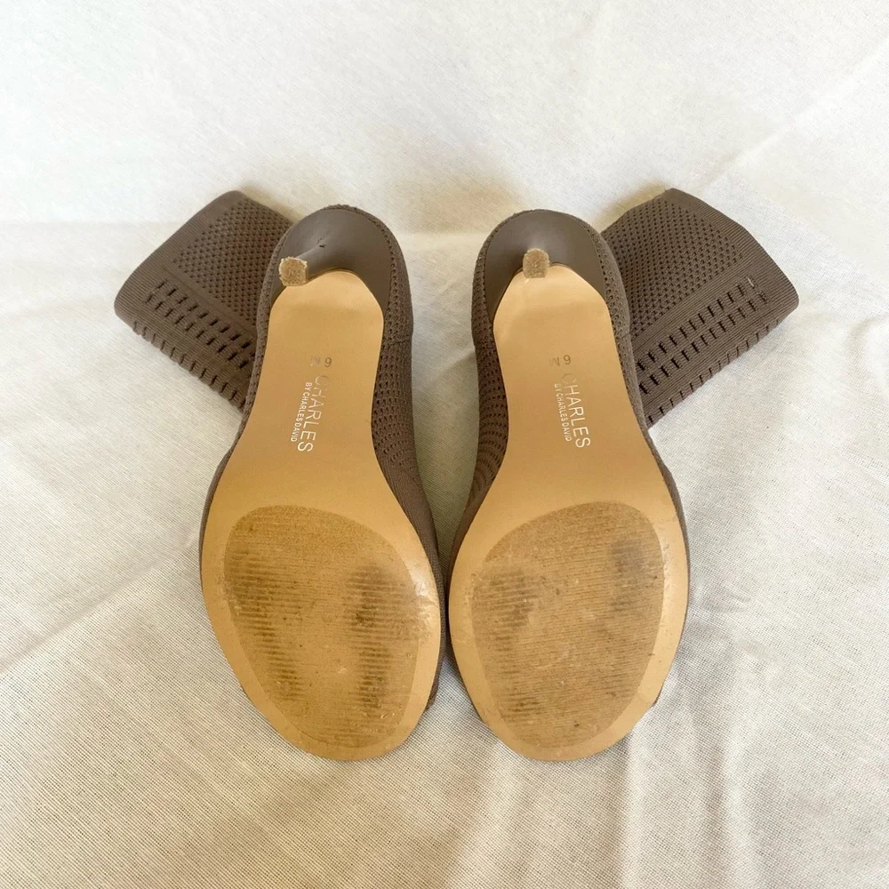 Charles by Charles David Stretch Peep-Toe Bootie in Taupe - Picture 6 of 9